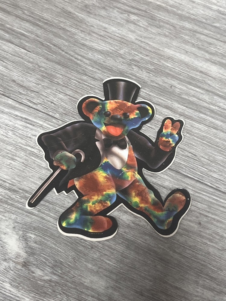 Vintage Grateful Dead Dancing Bear Psychedelic 1993 AADLP Medium Bumper Sticker