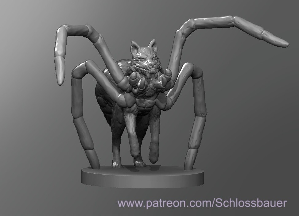 Spider Wolf Creature Monster Manual 28mm Scale DND D&D Tabletop Miniature