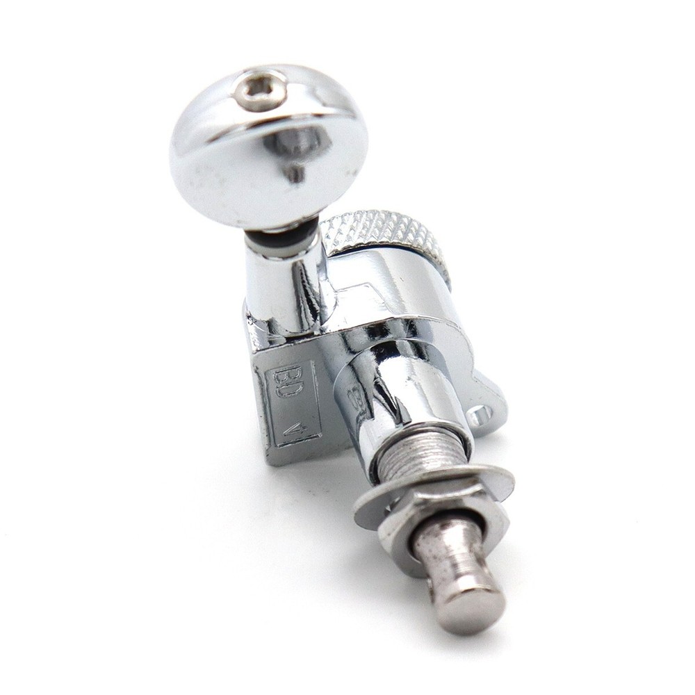 6L inline Guitar Threaded Locking Tuners String Tuning Pegs Machine Heads Silver