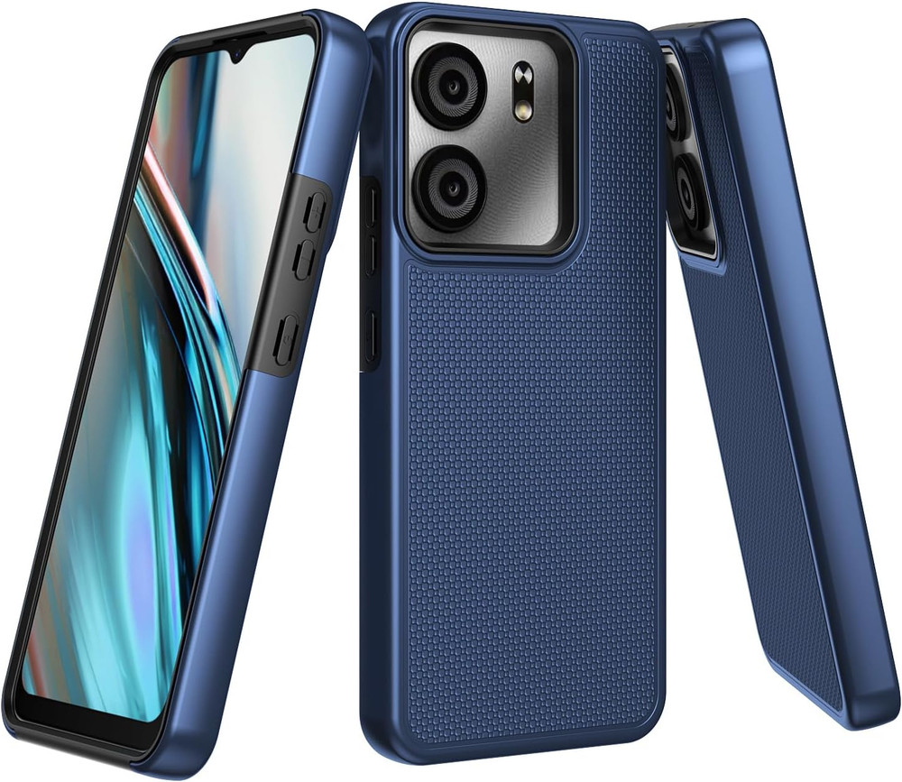 For BLU View 5 Phone Case with Tempered Glass Screen Protector,Dual Layer Heavy