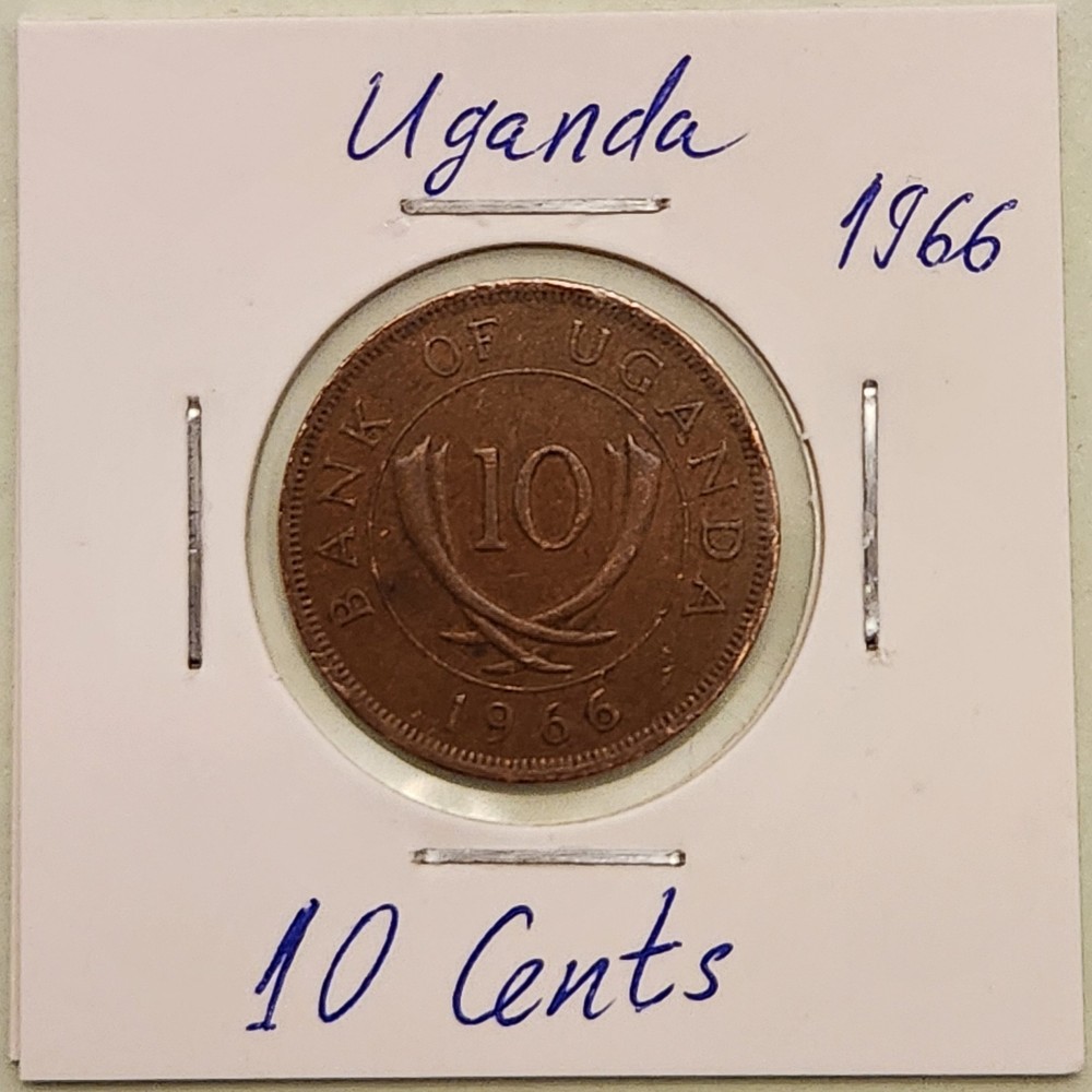 Uganda coin,  10 Cents,  1966