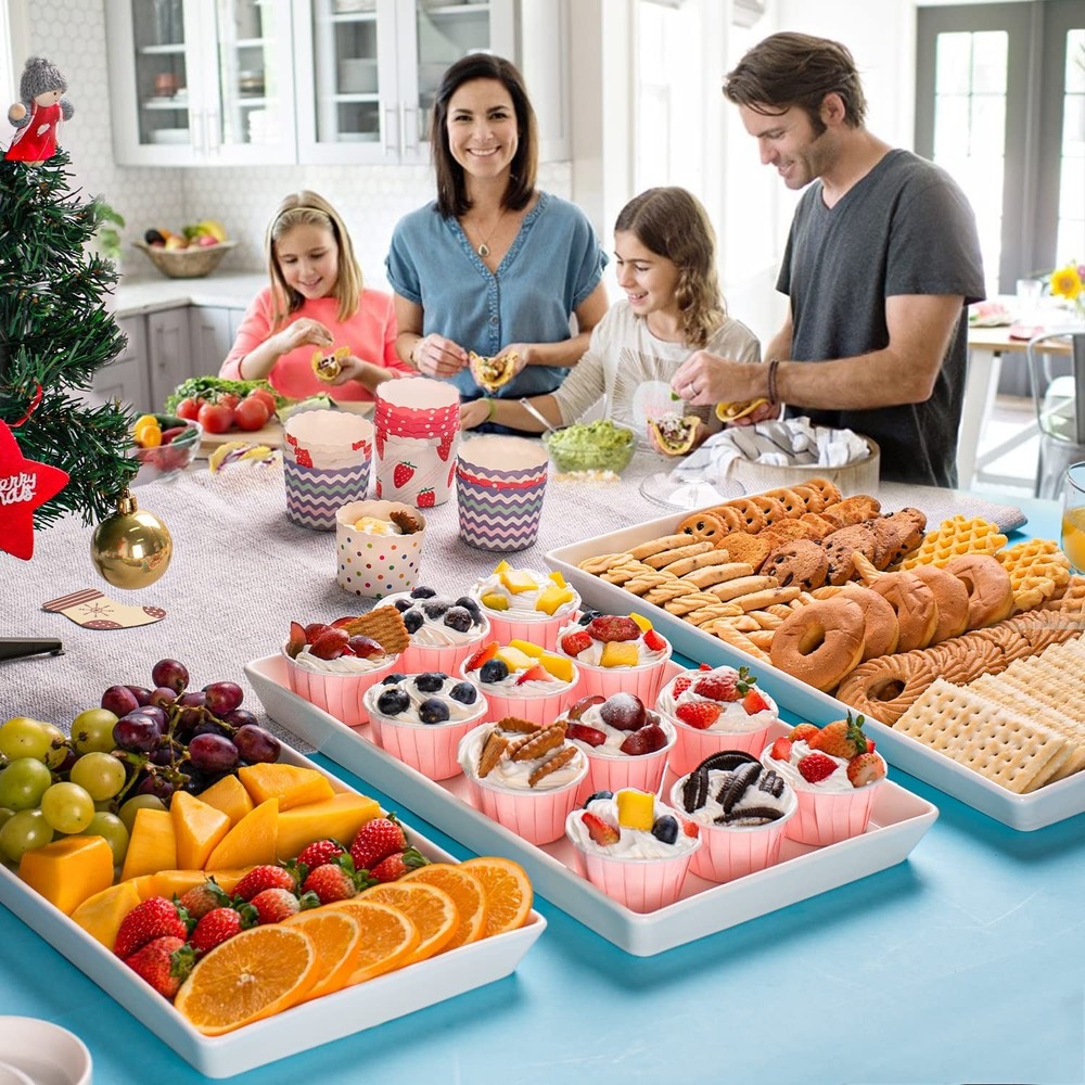 Delling Large Serving Platter, 16/14/12 Inch Rectangular Serving Trays for Se...