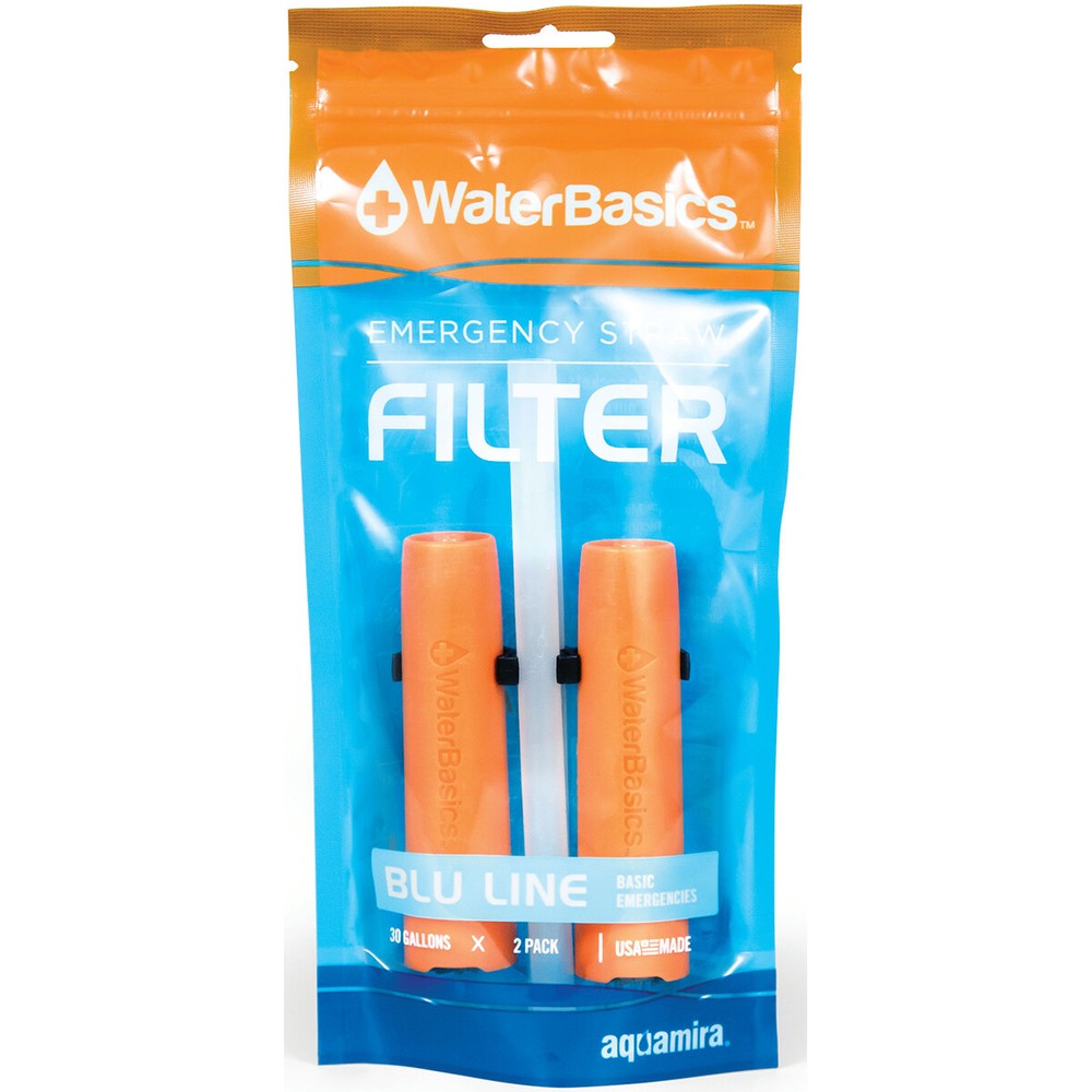 WaterBasics Emergency Water Filter Straw 2-Pack