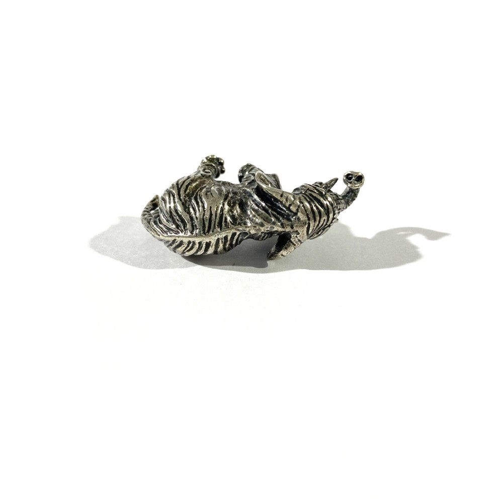 vintage solid silver elephant miniature , hallmarked italian figurine