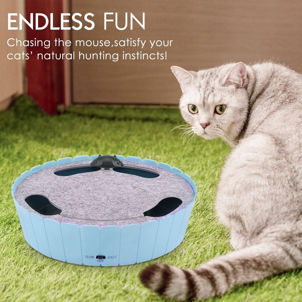 Pawabo Cat Toy with Running Mouse Electric Interactive Motion Automatic Rotating
