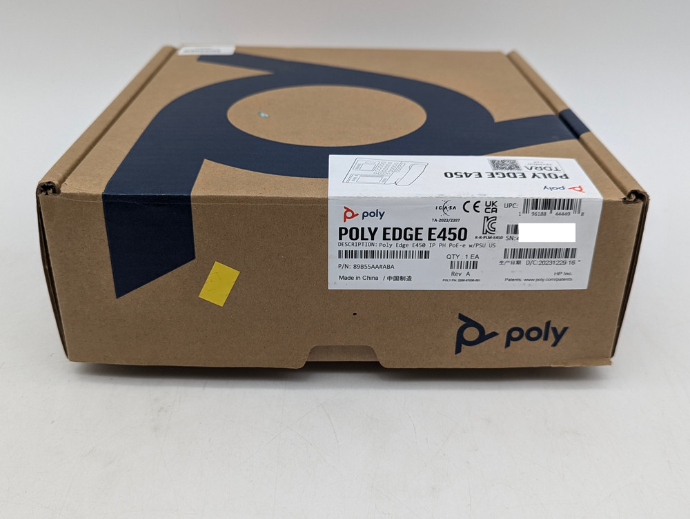 Poly Edge E450 IP Desk Phone W/ Power Adapter Set (89B55AA#ABA)