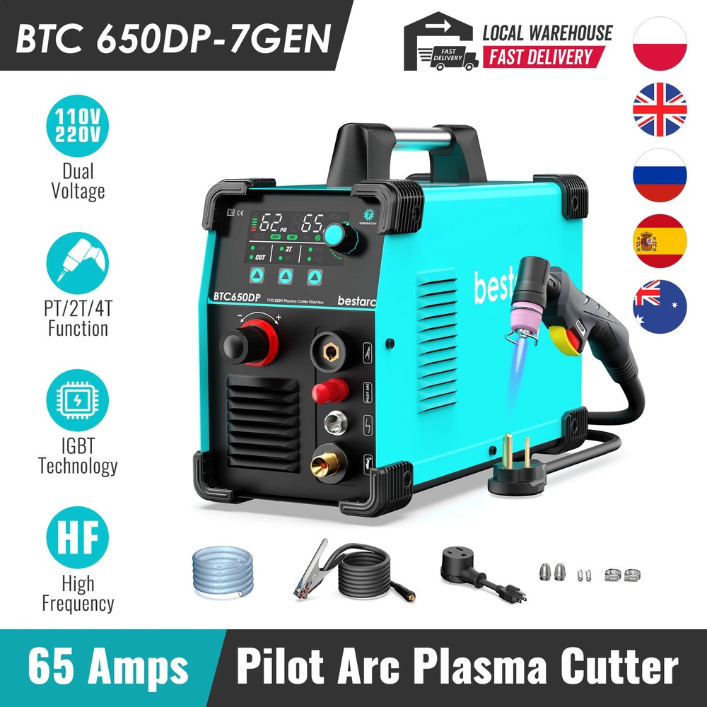65Amps Pilot Arc Plasma Cutter With Air Sensor Technology&Digital Screen Display
