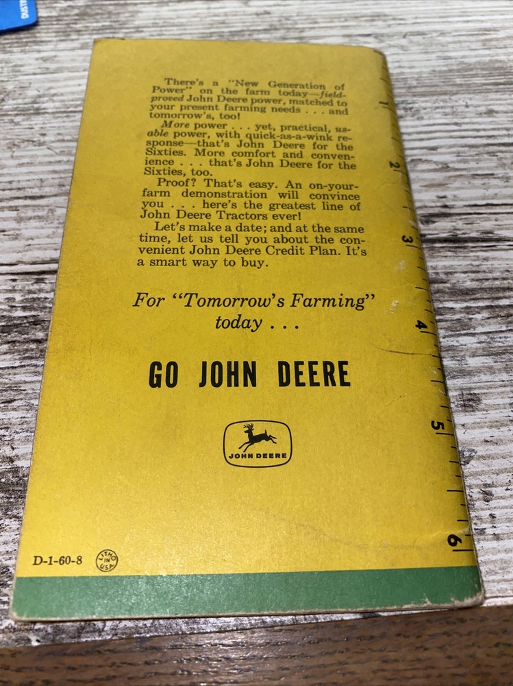John Deere Pocker Ledger 95th Edition Huser Implement Co Berlin Wisconsin