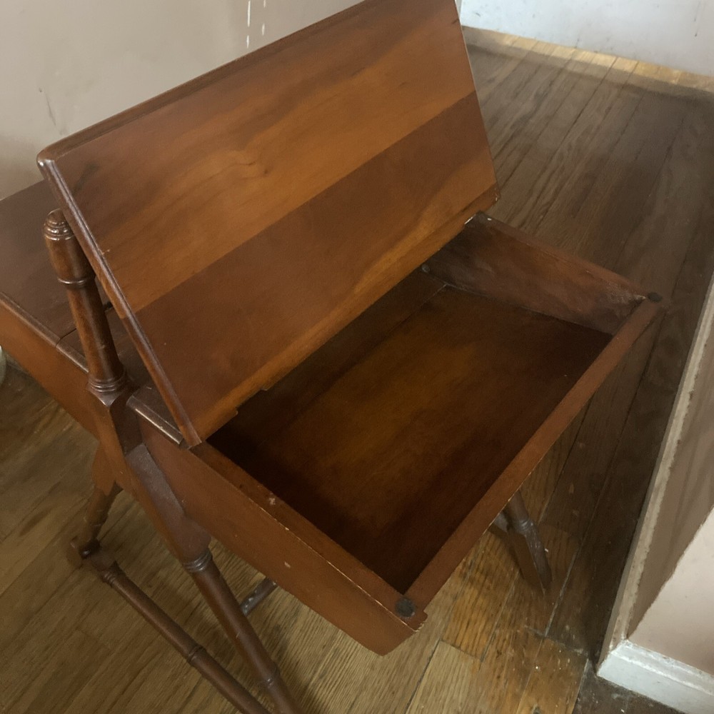 Rare Antique Cherry 🍒 Sewing Table Organizer Box, Very Nice
