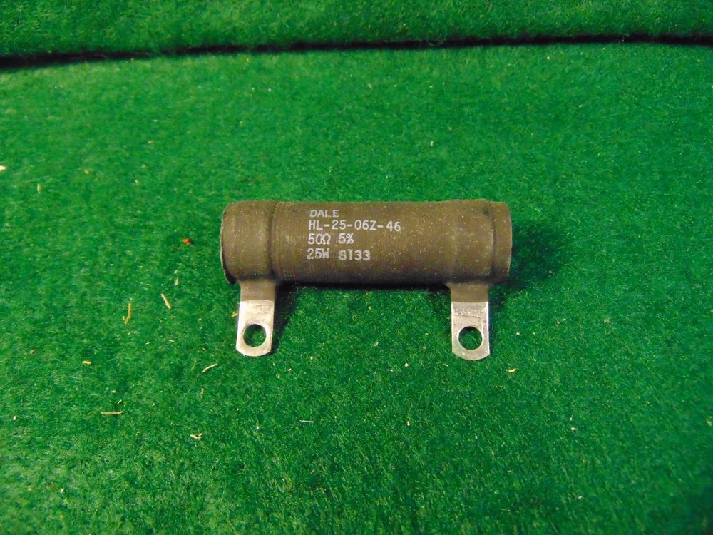(1) DALE 50 OHM FIXED 25 WATT CERAMIC WIREWOUND RESISTOR NOS