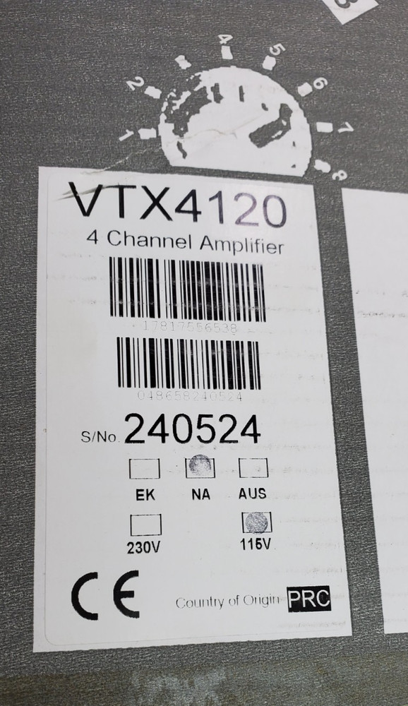 Cloud VTX-4120 4X 120W Multi-Channel Professional Audio Amplifier