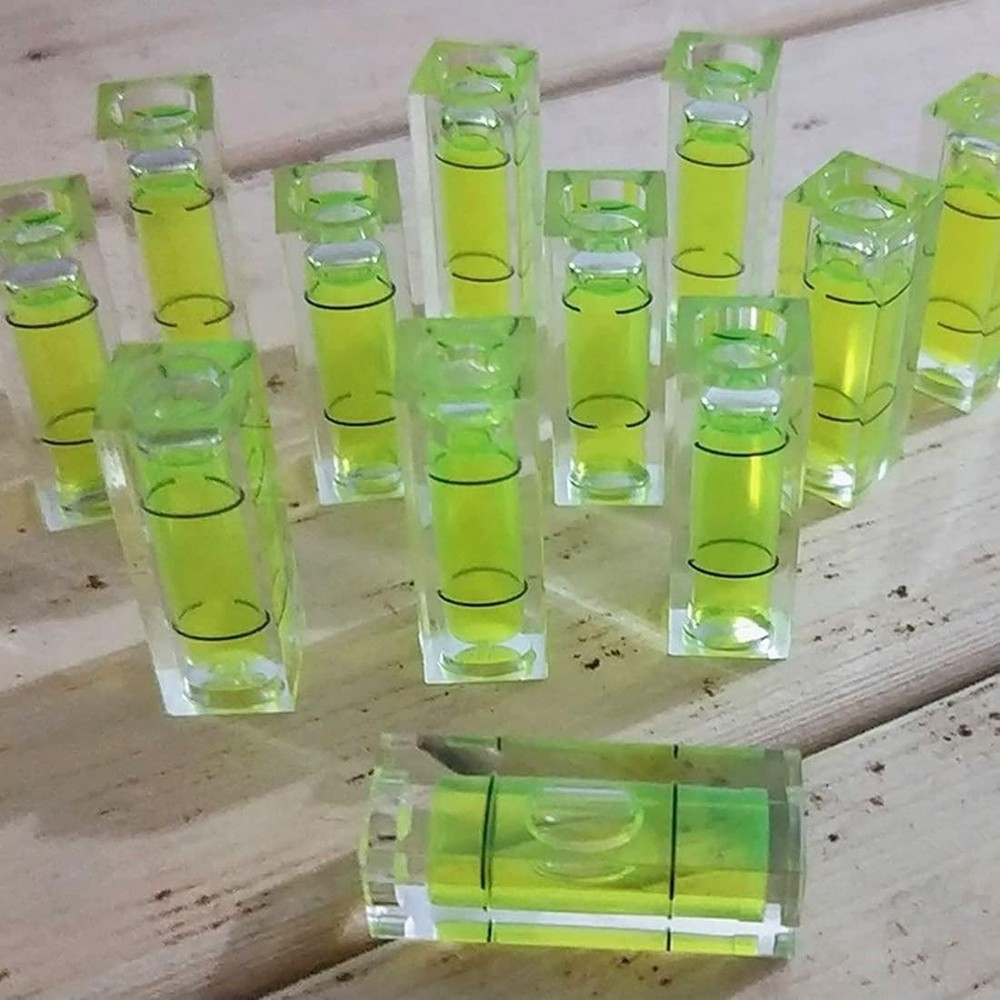 6Pcs Mini Square Bubble Level Set - Precise Leveling in Fluorescent Yellow-green