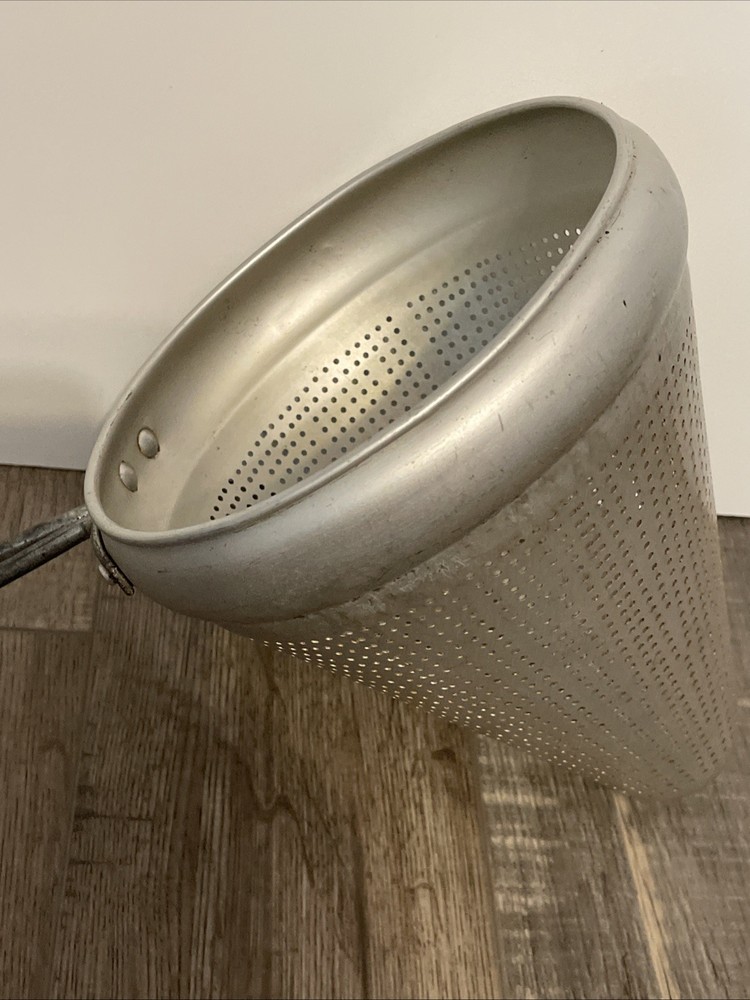 Vintage Aluminum Cone shaped Colander Strainer