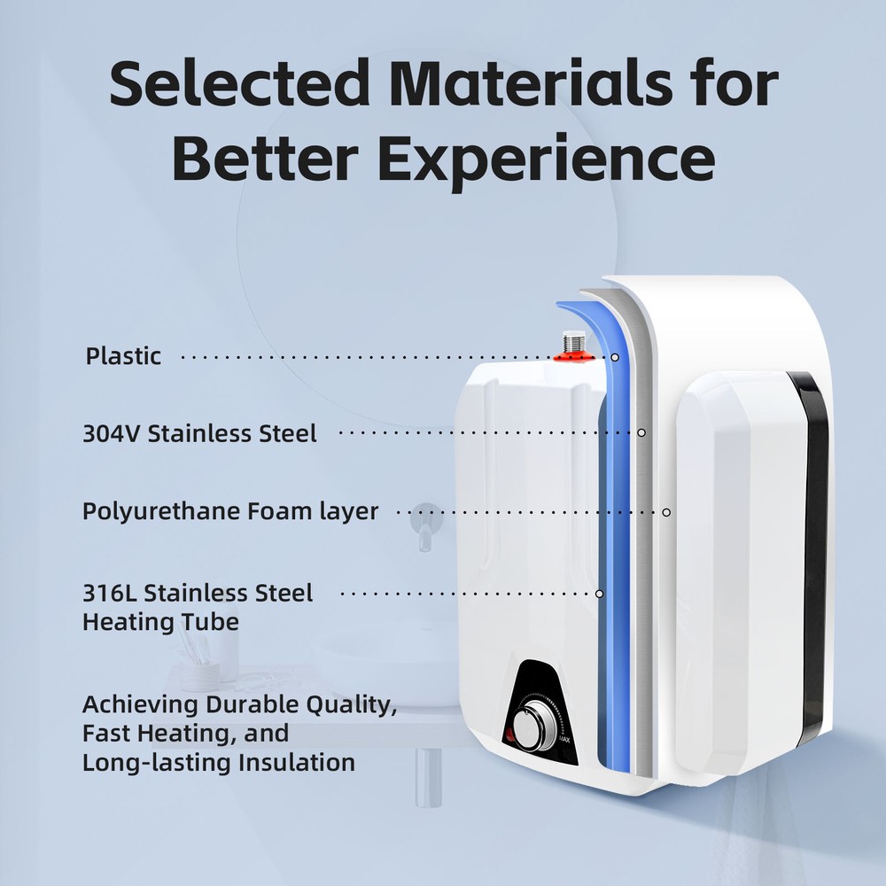 1500W 110VInstant Hot Water Heater Electric On Demand House Kitchen Use-White