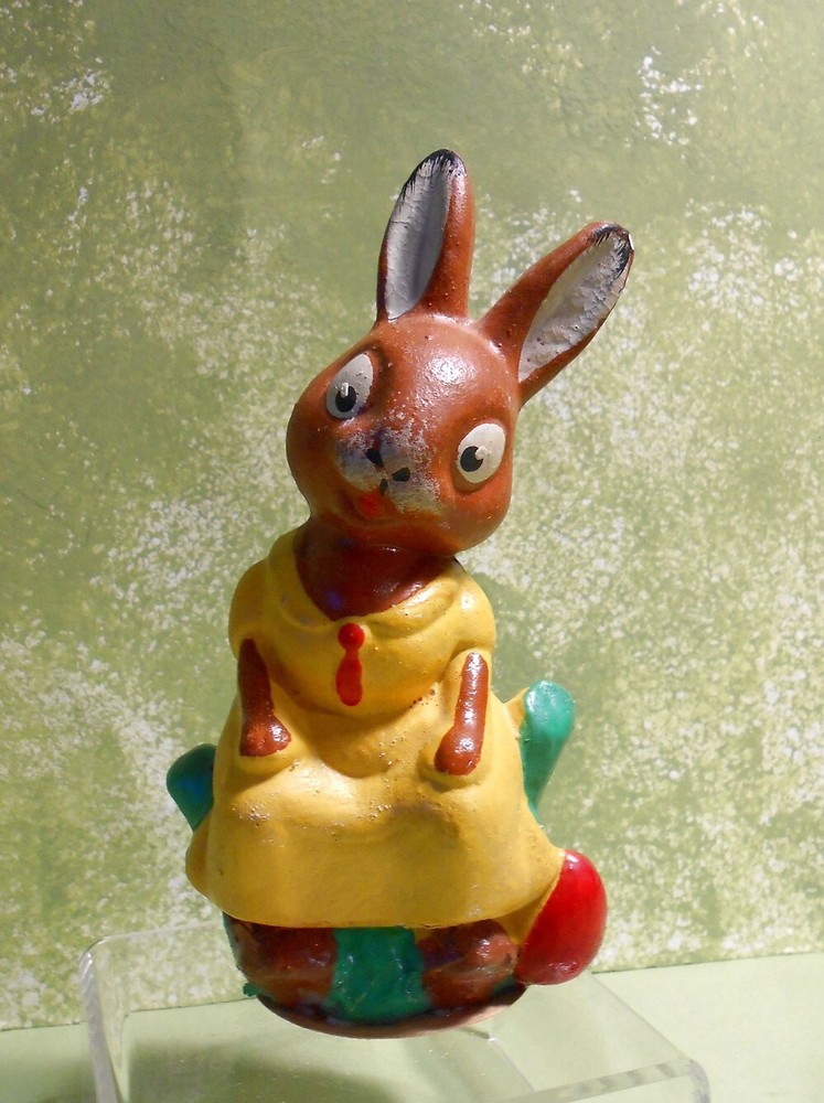 German Composition Easter Bunny Rabbit Candy Container