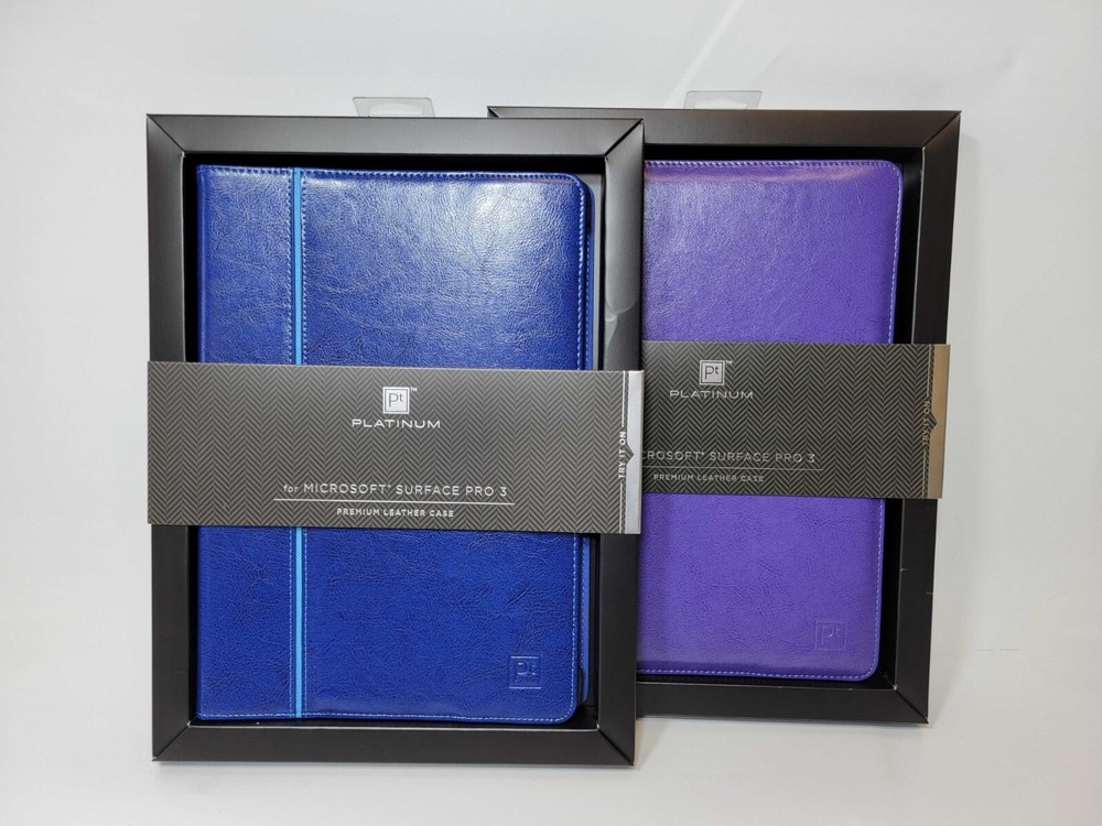 Microsoft Surface Pro 3 Platinum Leather Folio Case - Blue & Purple
