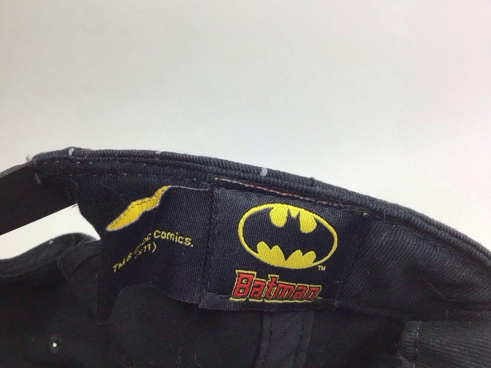 Batman Adult Pinstripe Black DC Comics Hat Adjustable Preowned