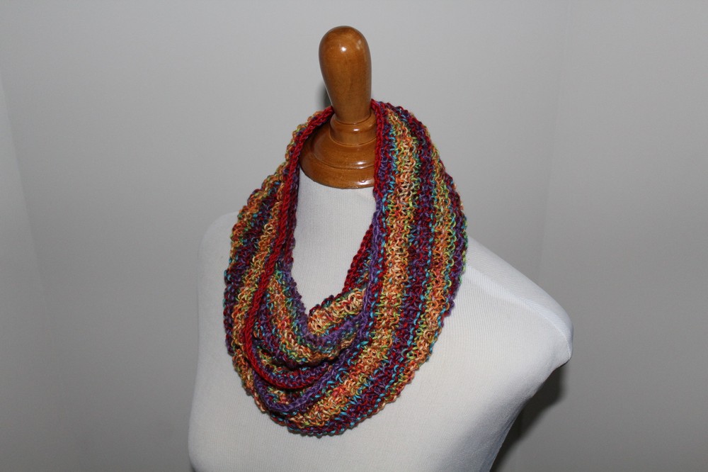 Knit Boho Chic Infinity Scarf Unisex Multi - Color 100% Soft Draylon Microfiber