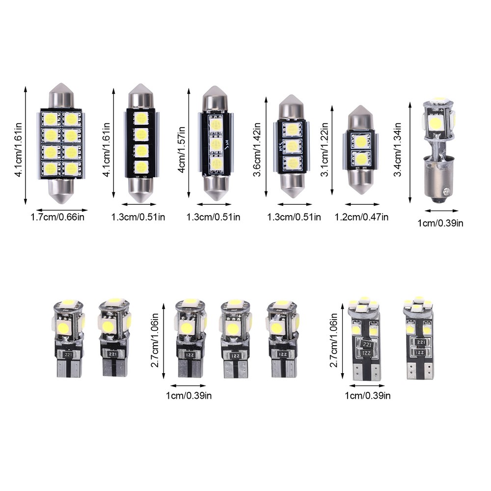 23X CANBUS LED CAR INTERIOR INSIDE LIGHT DOME TRUNK MAP LICENSE PLATE LAMP BULB
