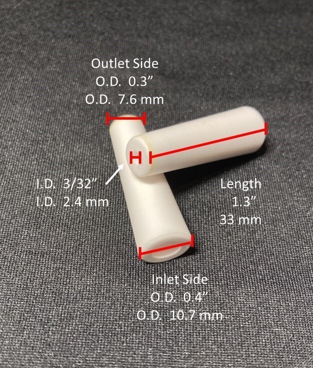 Two Ceramic Fine Abrasive Blasting Nozzles - 3/32" Bore - Quantity 2