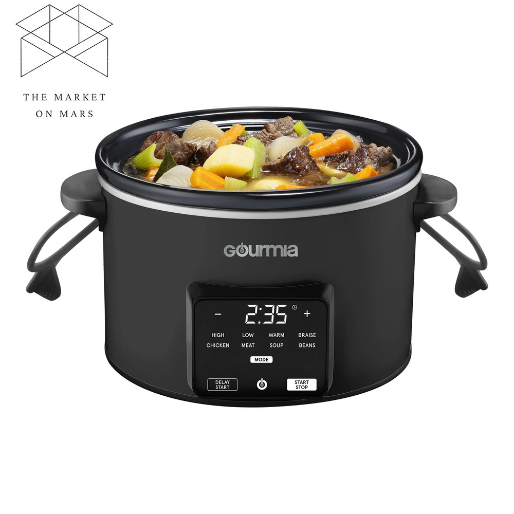 Programmable Slow Cooker 4.5 Qt with Digital Controls and Auto Keep Warm, Black
