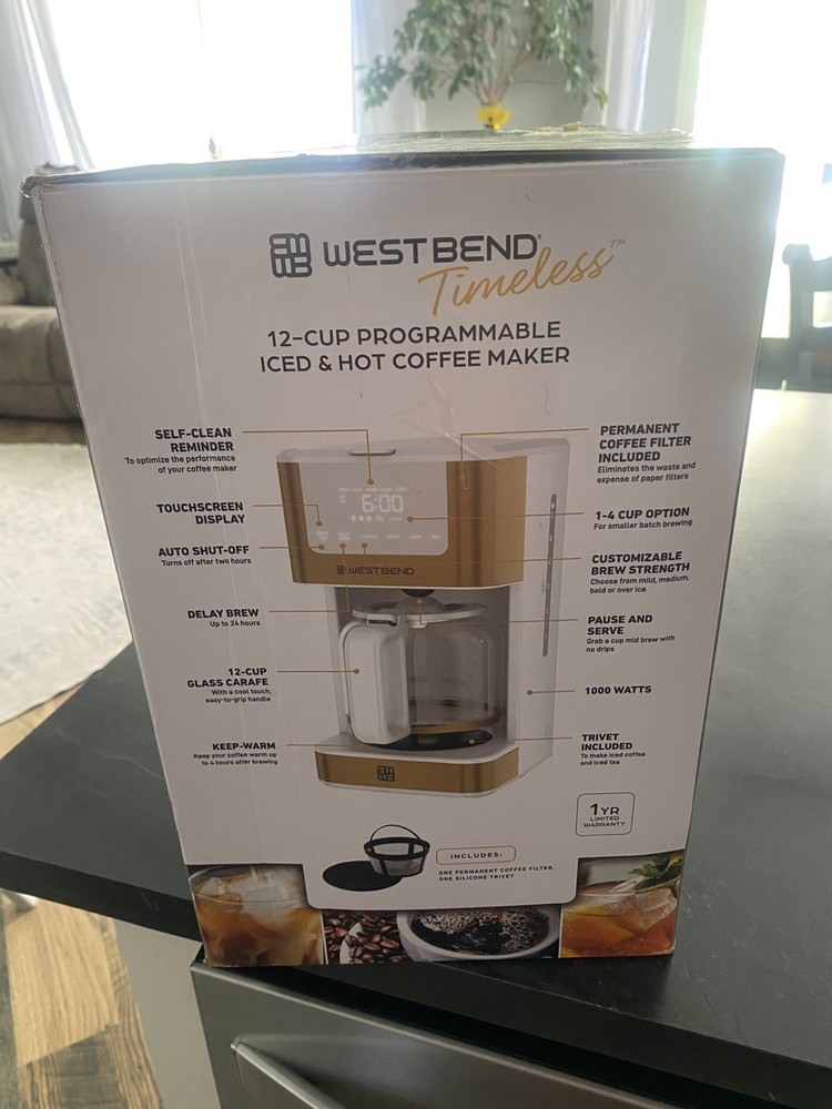 Westbend Timeless 12 Cup Programmable Iced& Hot Coffee Maker