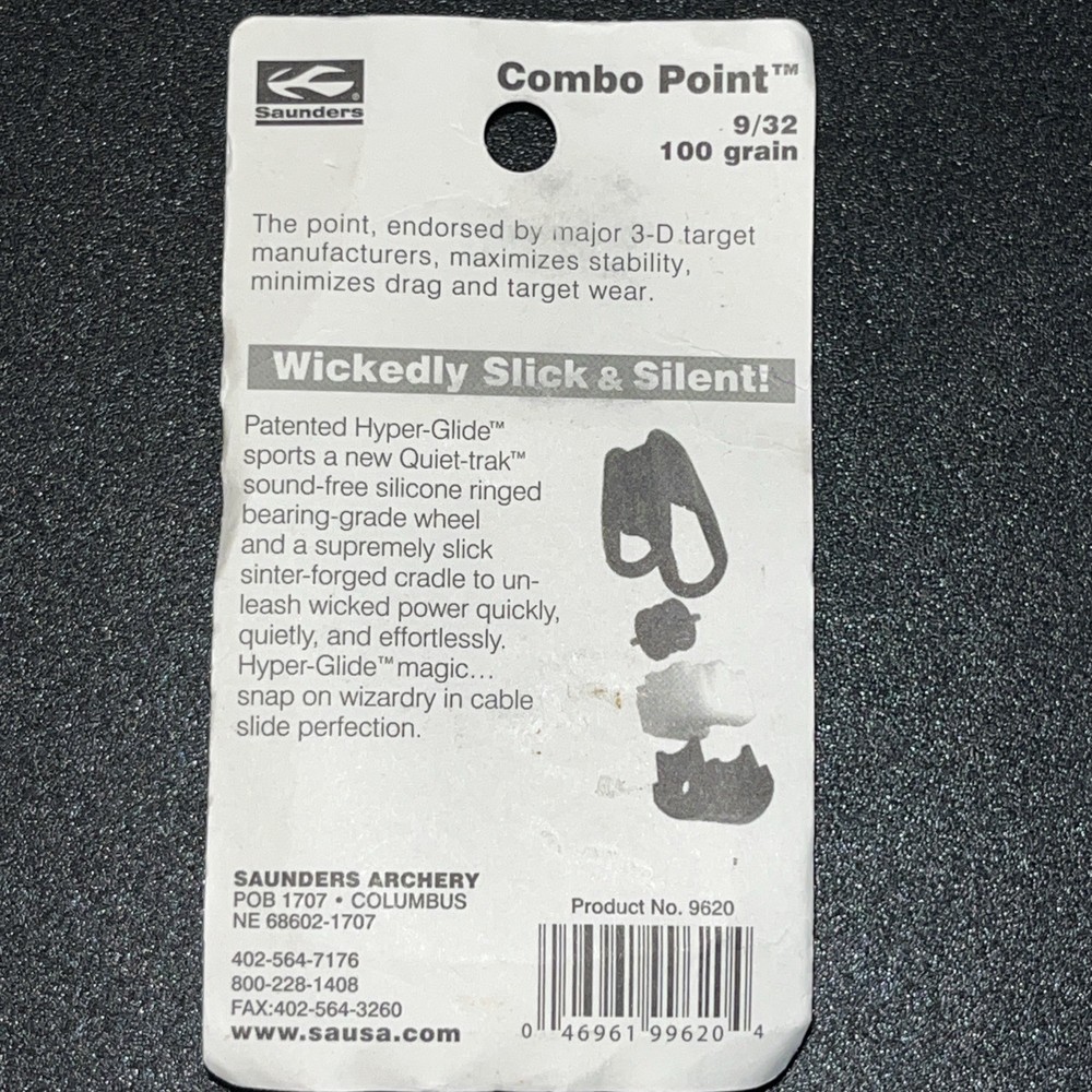 Saunders Archery Combo Points, 9/32”, 100 Grain, 12pc