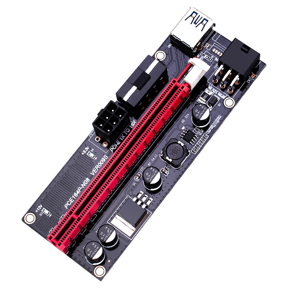 VER009S PCI-E Riser Card PCIe 1x to 16x GPU 3.0 Data Cable for Bitcoin Mining