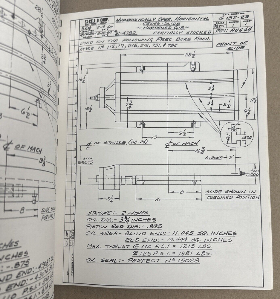 Ex-Cell-O Precision Boring Machine Data Book