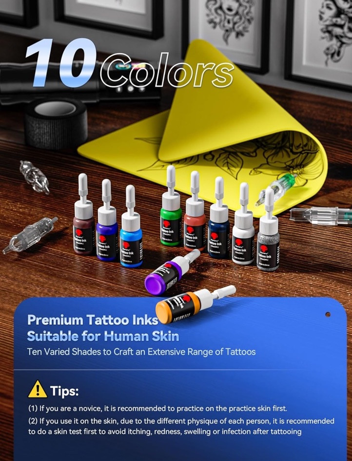Phomemo Wireless Tattoo Machine Pen Set Kit Beginners 4.0mm Stroke Battery Gun