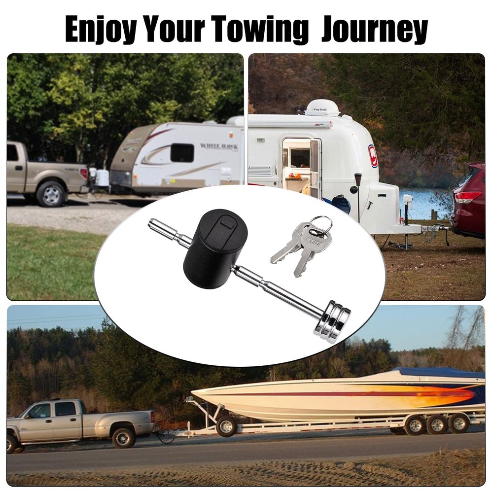 CZC AUTO Trailer Tongue Coupler Lock Adjustable 2 Pack, Silver