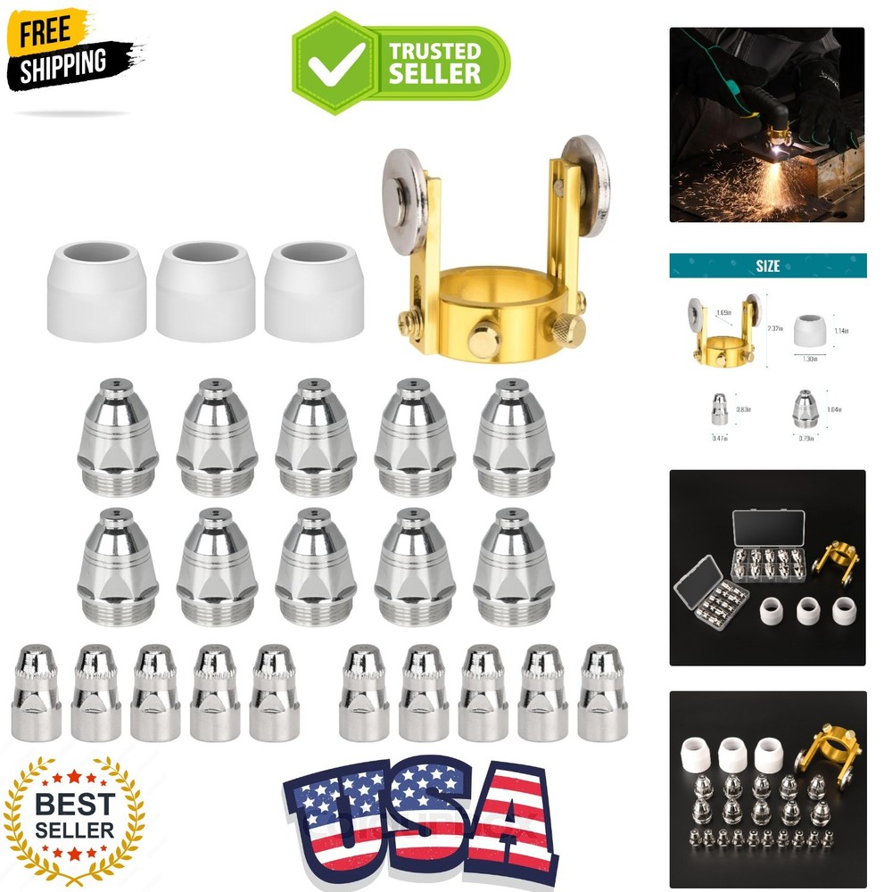Plasma Cutter Torch Consumables, 24Pcs 1.5mm Cutting Torch Nozzle Tips Electr...