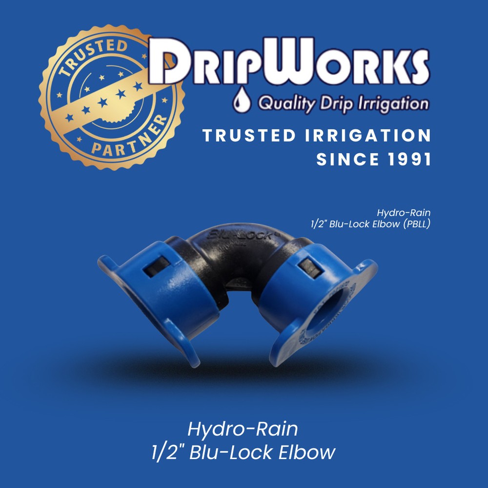 Hydro-Rain BL-406-005 - 1/2" Blu-Lock Elbow 25 Pack