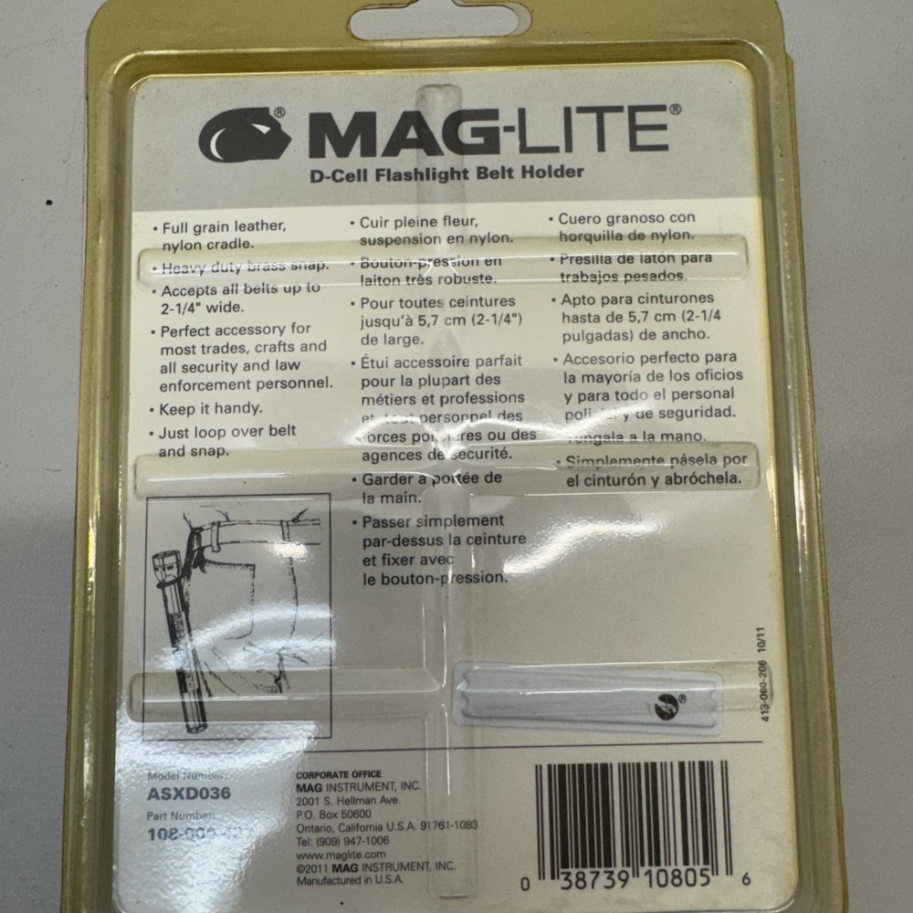 MAG-LITE D-CELL FLASHLIGHT BELT HOLDER ASXD036