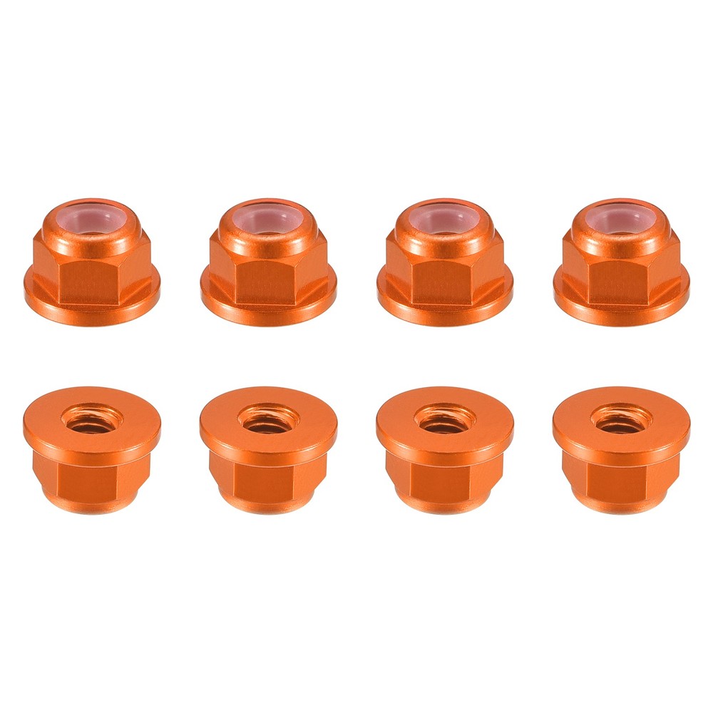 Nylon Insert Hex Lock Nuts, 8pcs - M3x0.5mm Self-Locking Nut(Orange)