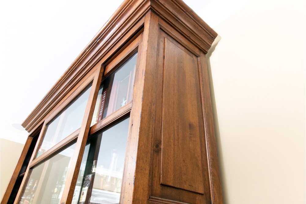 Impressive Antique Library Bookcase With Sliding Doors