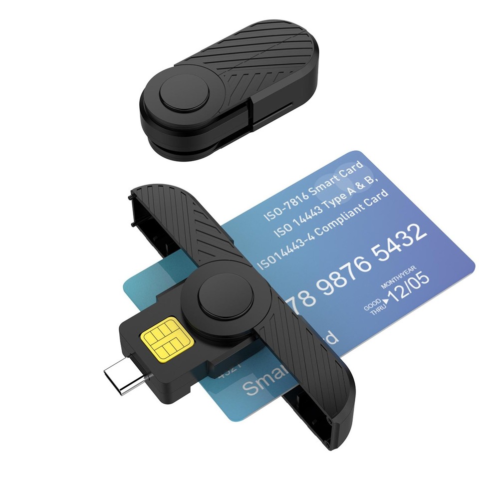 Foldable DOD Type C Common Access CAC Smart SIM Card/IC Bank Chip Card Reader