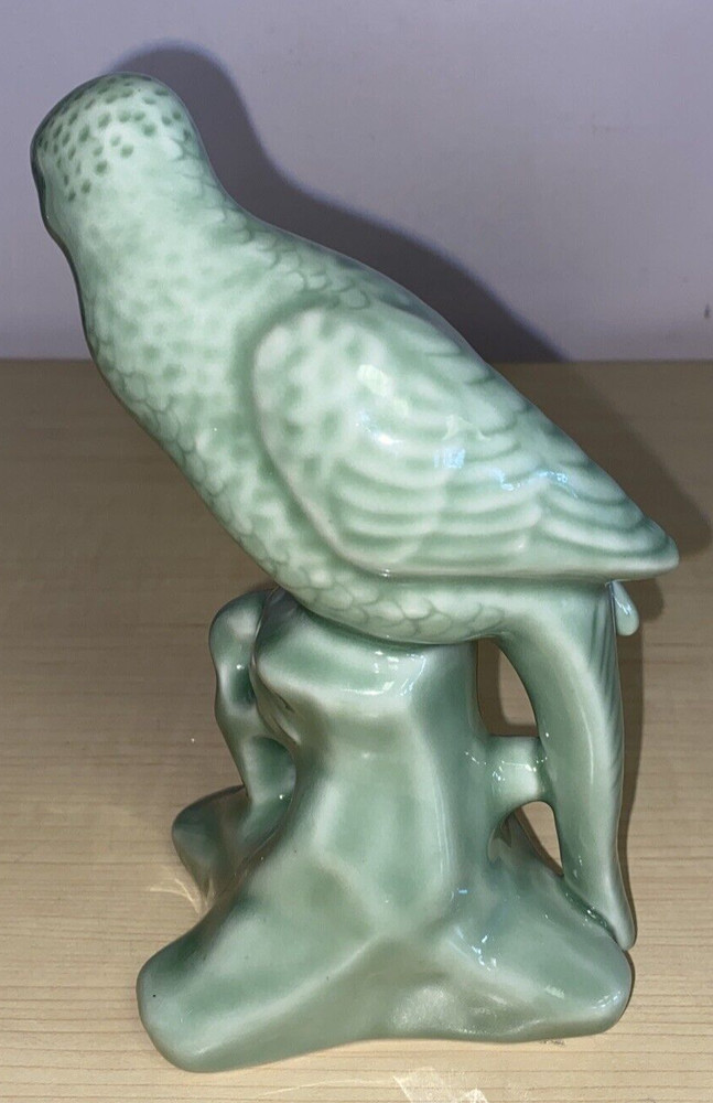 MCM Ceramic Parrot Green Figurine