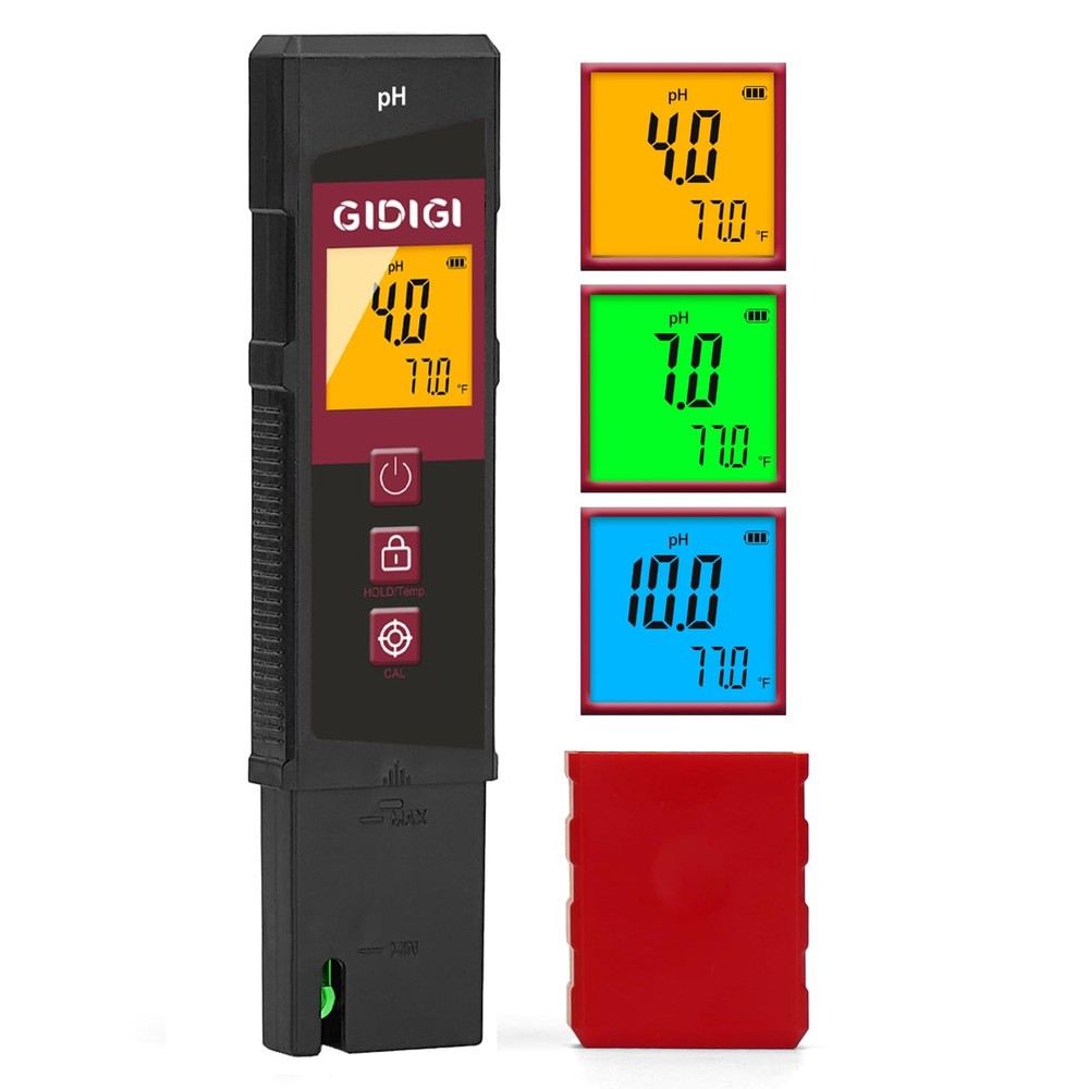 GIDIGI Digital pH Meter for Water, High Accuracy ULCertified pH Tester with C...