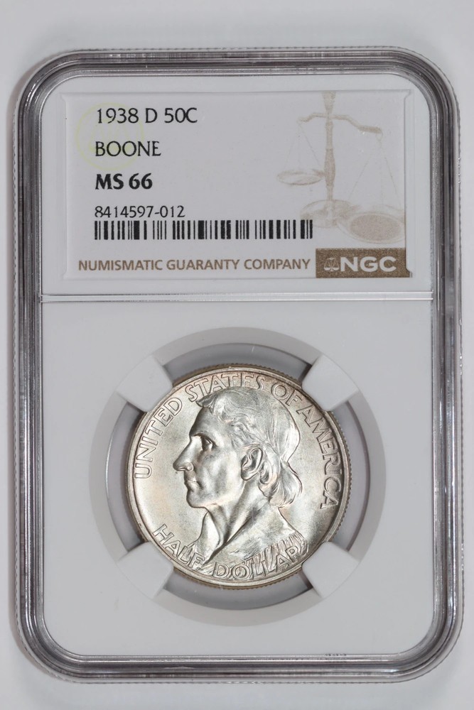 1938-D BOONE COMMEMORATIVE HALF DOLLAR NGC MS66