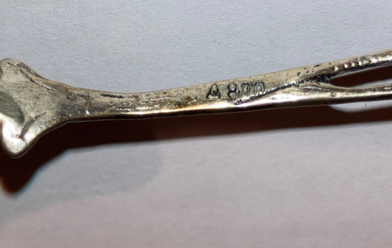 Antique Germany 800 Silver Open Work Rose Sugar Spoon Shovel