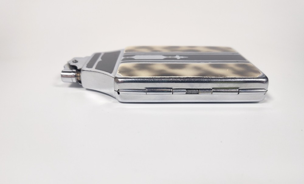 1930's Art Deco Ronson Mastercase Lighter Cigarette Case Tortoise Shell Works