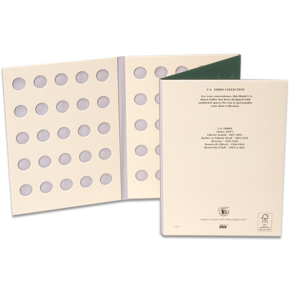 Blank Dime Folder Coin Storage