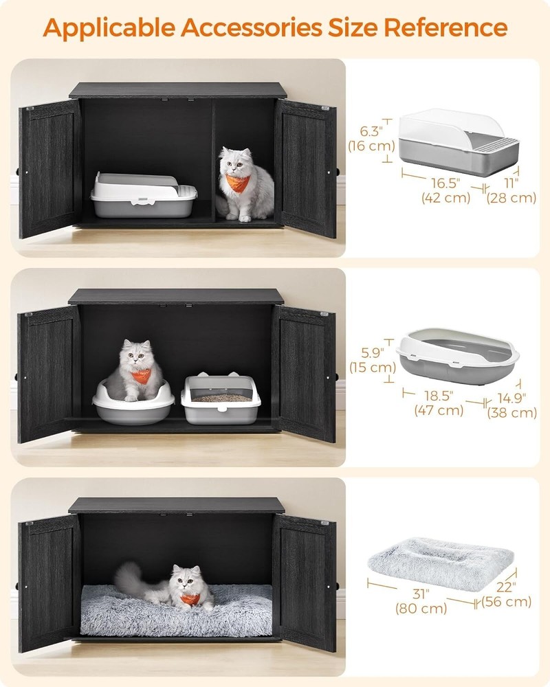 Elegant Multi-Functional Cat House & Litter Box Enclosure - Easy Assembly 20.9"