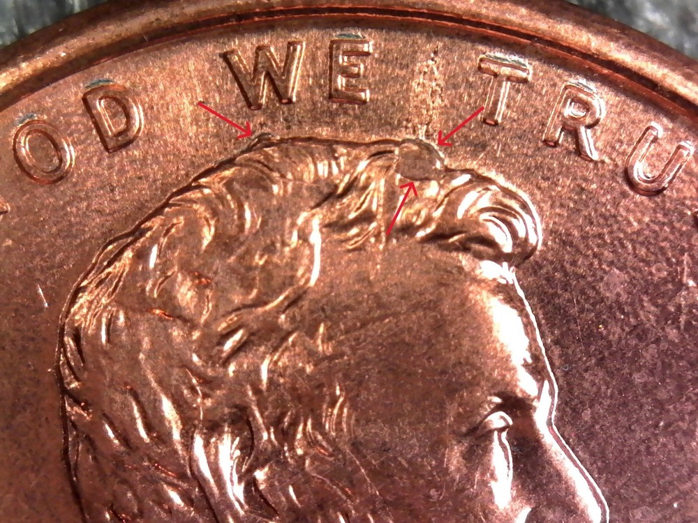 1994-P Uncirculated Memorial Cent with Die Chip Errors (Lot#DCH2 M411)