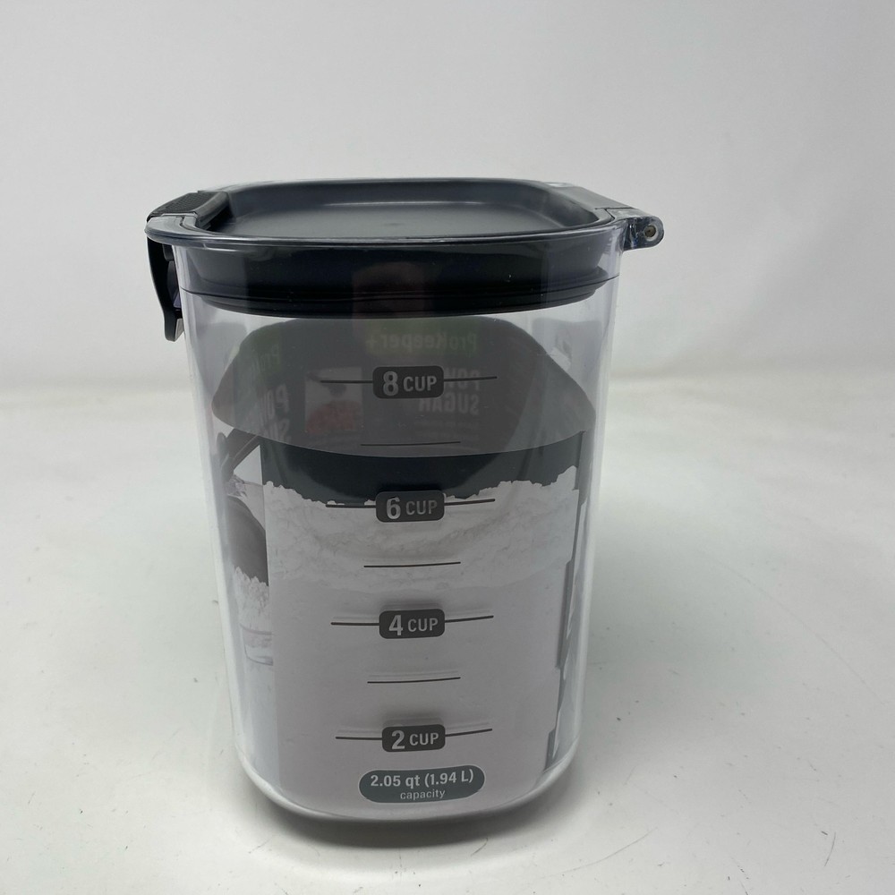 Progressive ProKeeper+ Powdered Sugar Container, Clear/Gray, 2.05 Qt