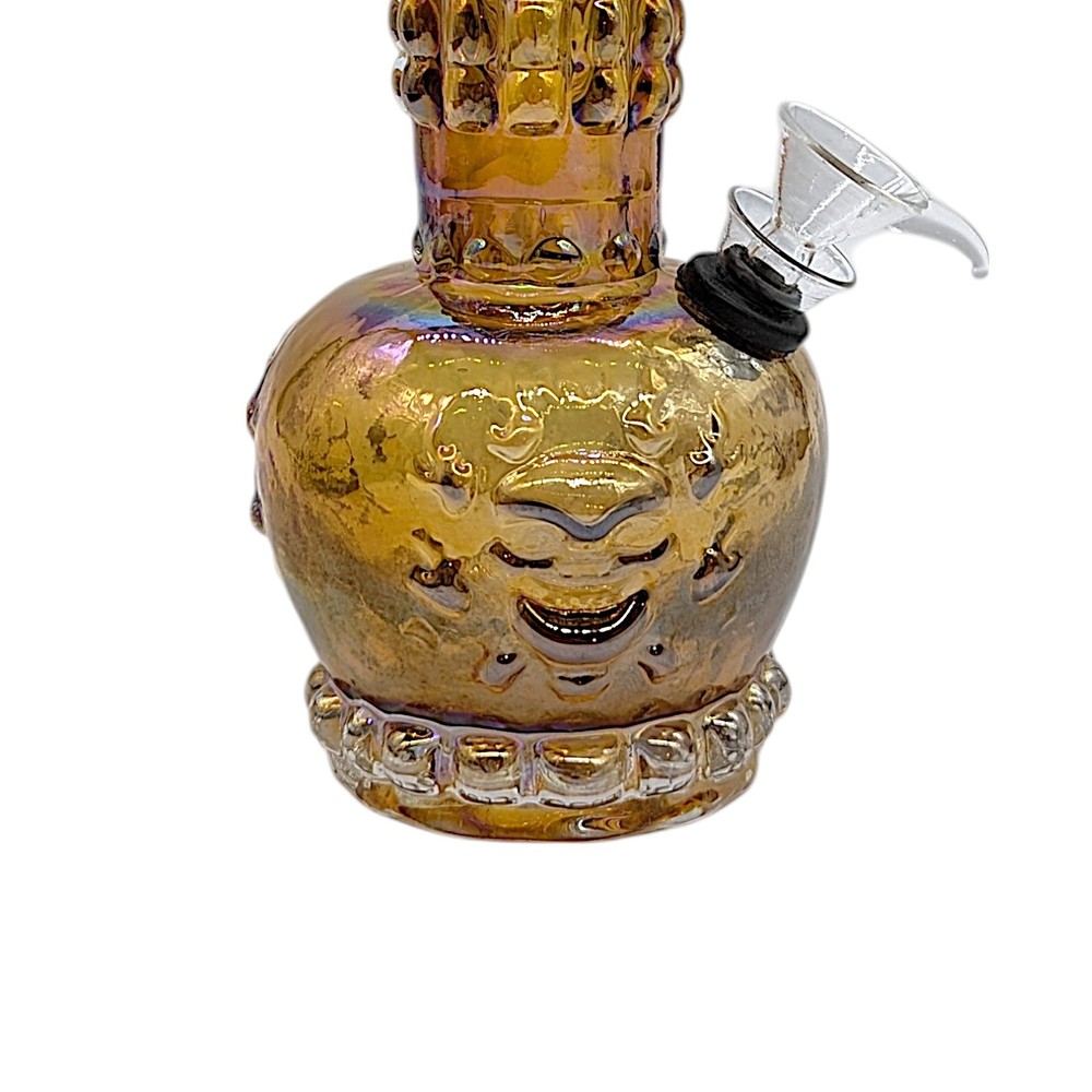 7" Soft Glass Water Pipe Mini Bong Skull Design Pull Stem Bowl