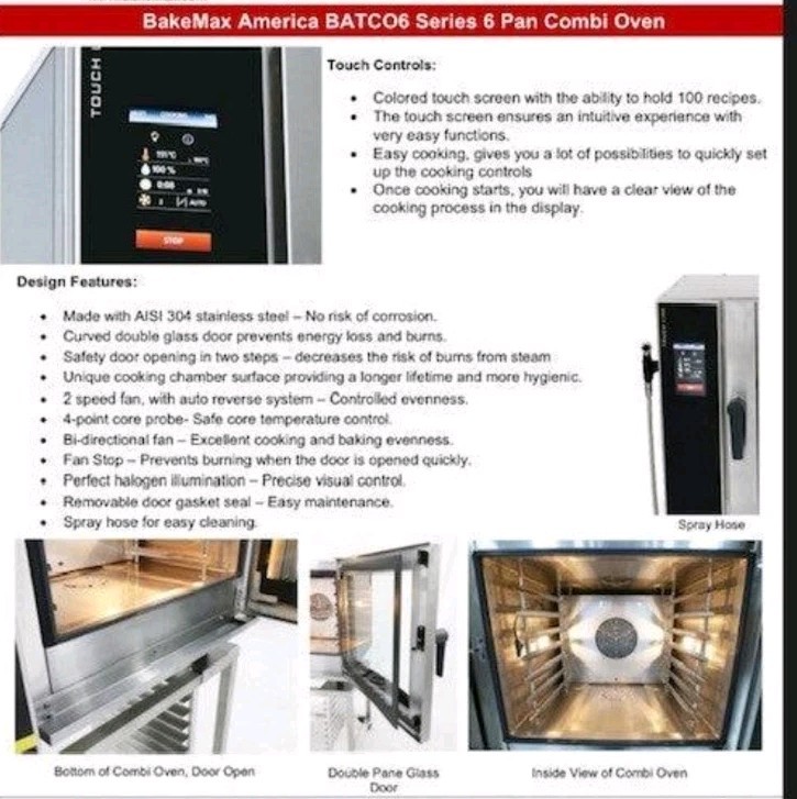 BakeMax BATCO6E Full-Size Electric Combi Oven