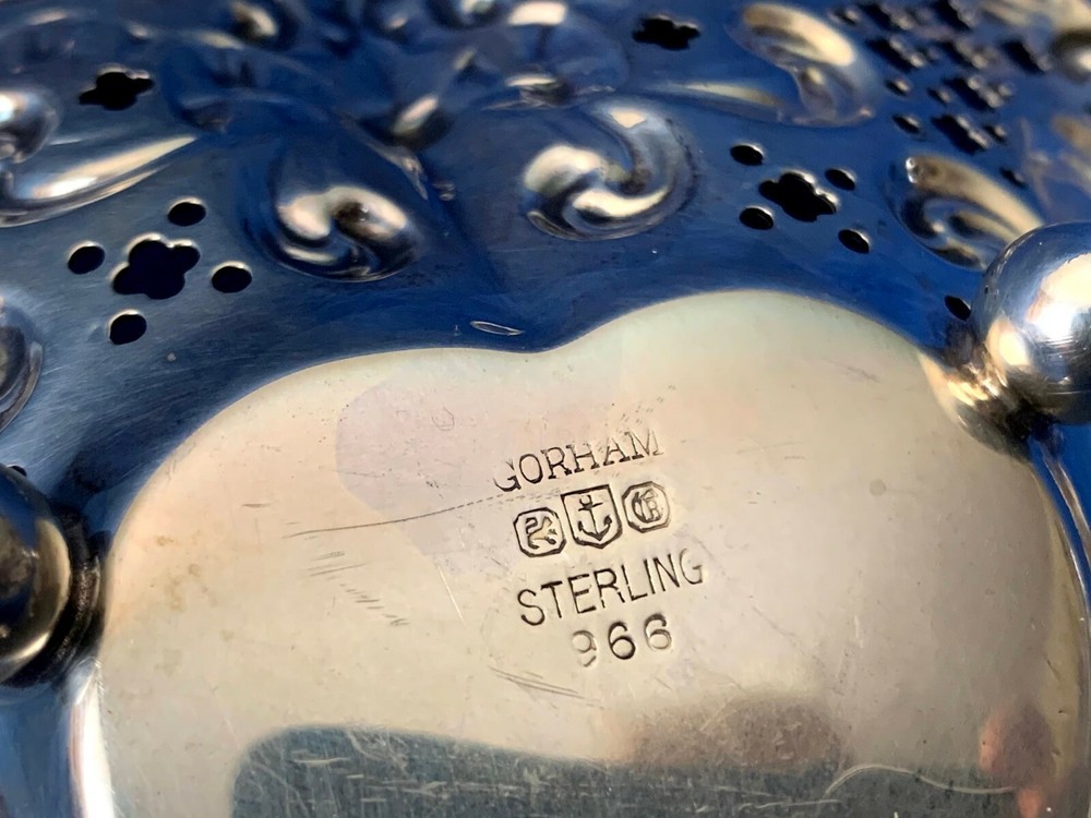 Vintage Gorham Sterling Silver Heart Shape Nut Dish 966