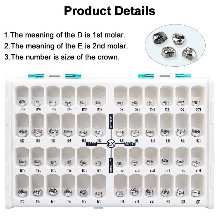 Dental Kid Primary Molar Teeth Crowns S.S Deciduous Preformed Temporary Crown